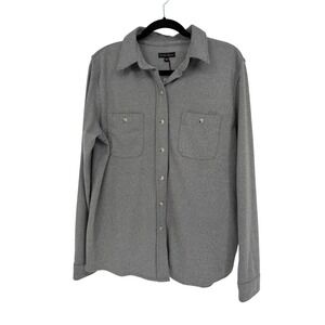 Hunter & Brown NWT Women's Lg Black White Striped Button Down Shirt Long Sleeve